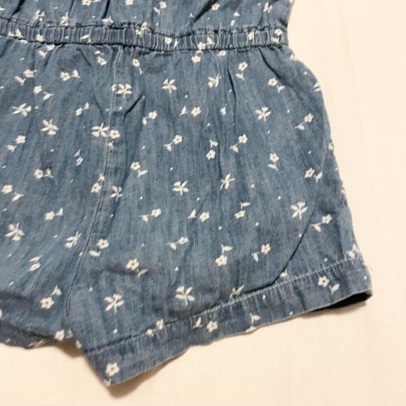 Gap Denim Toddler Floral Romper Girls Size 5 Years - Picture 13 of 16